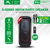 X-SERIES 1800W Party Speaker Out put12V100W Battery 12v9000MAH Speker 10