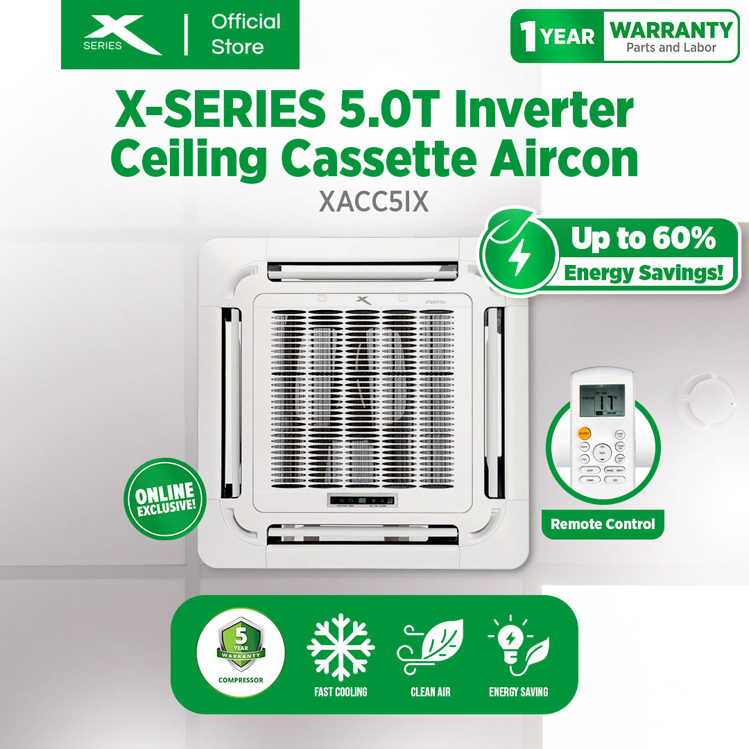 XTREME COOL 5.0T Ceiling Cassette Aircon Inverter | XACC5i