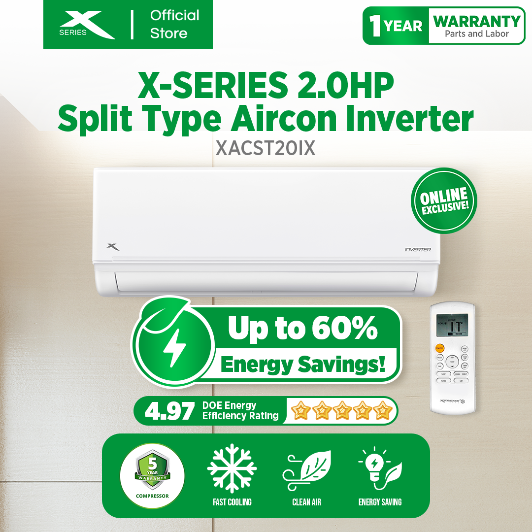 X-SERIES 2HP Split Type Aircon INVERTER 2-way Draining Connection | XACST20iX