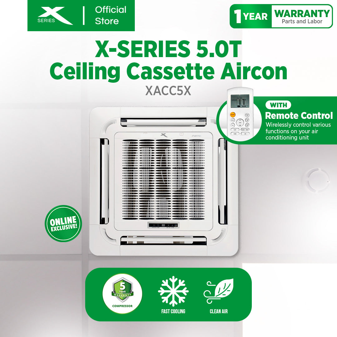 XTREME COOL 5.0T Ceiling Cassette Aircon Energy Efficient | XACC5