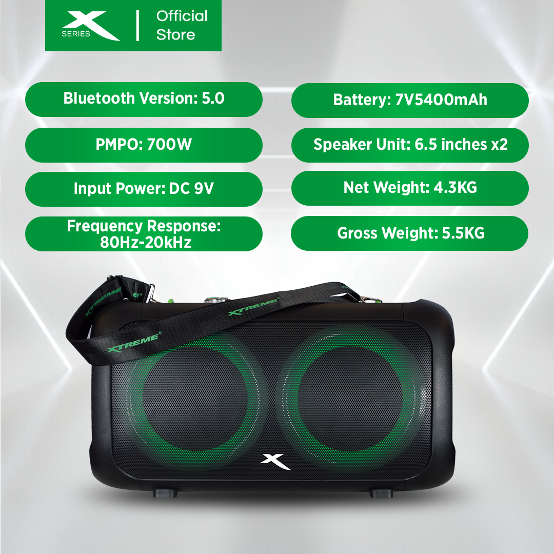 X-SERIES 700W Portable Speaker with 2 Wireless Microphone ,TF Card ,Aux Input and USB (X-PLAY650X)