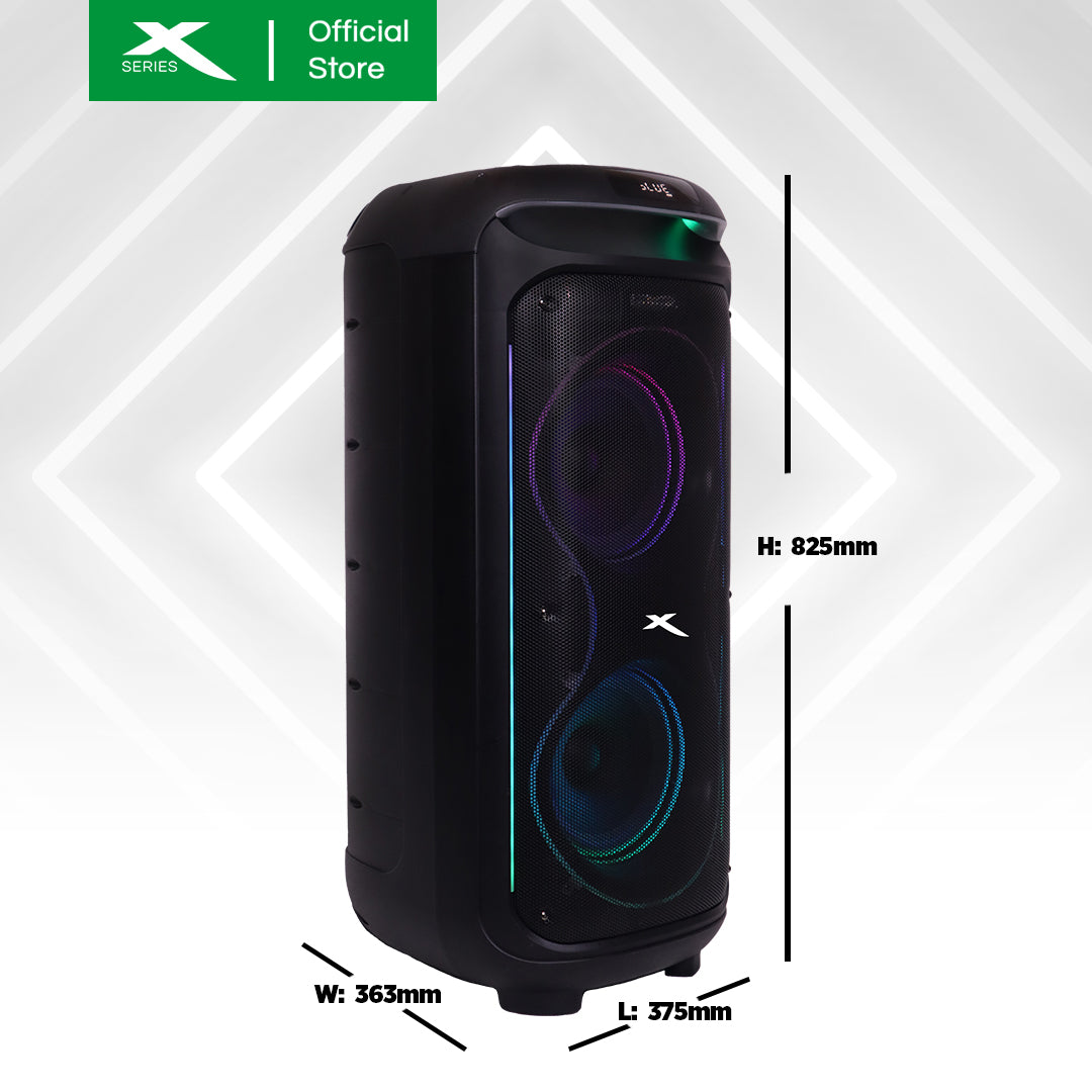 X-SERIES 1600W Party Speaker Output12V 100W Battery 12V 9000MAH Speaker 8" FMUSB Bluetooth IX-PARTYSPEAKERO8X]