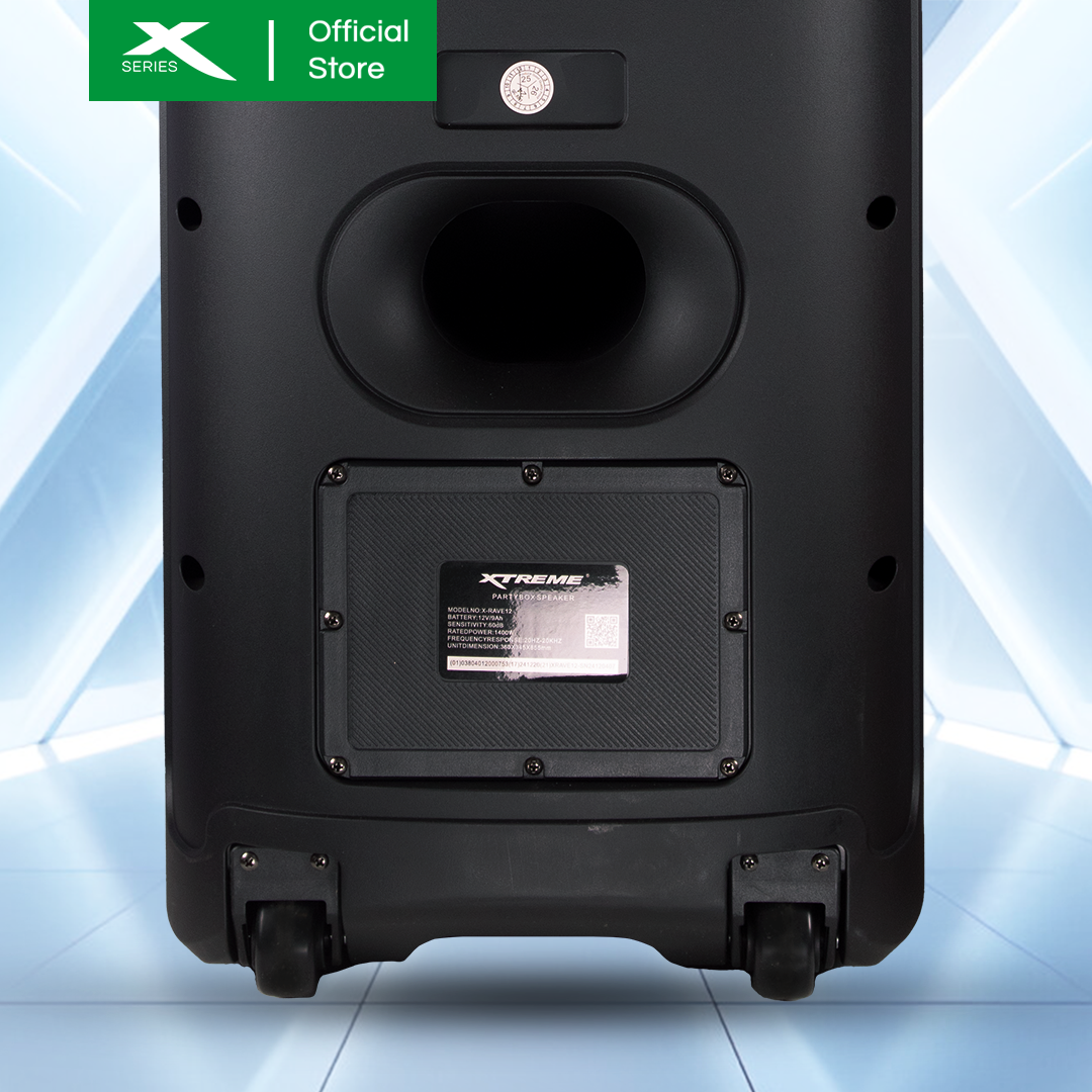 X-SERIES 1000W DJ Speaker with 2 Wireless Mic, Bluetooth, TF Card and Aux Input (X-RAVE08X)