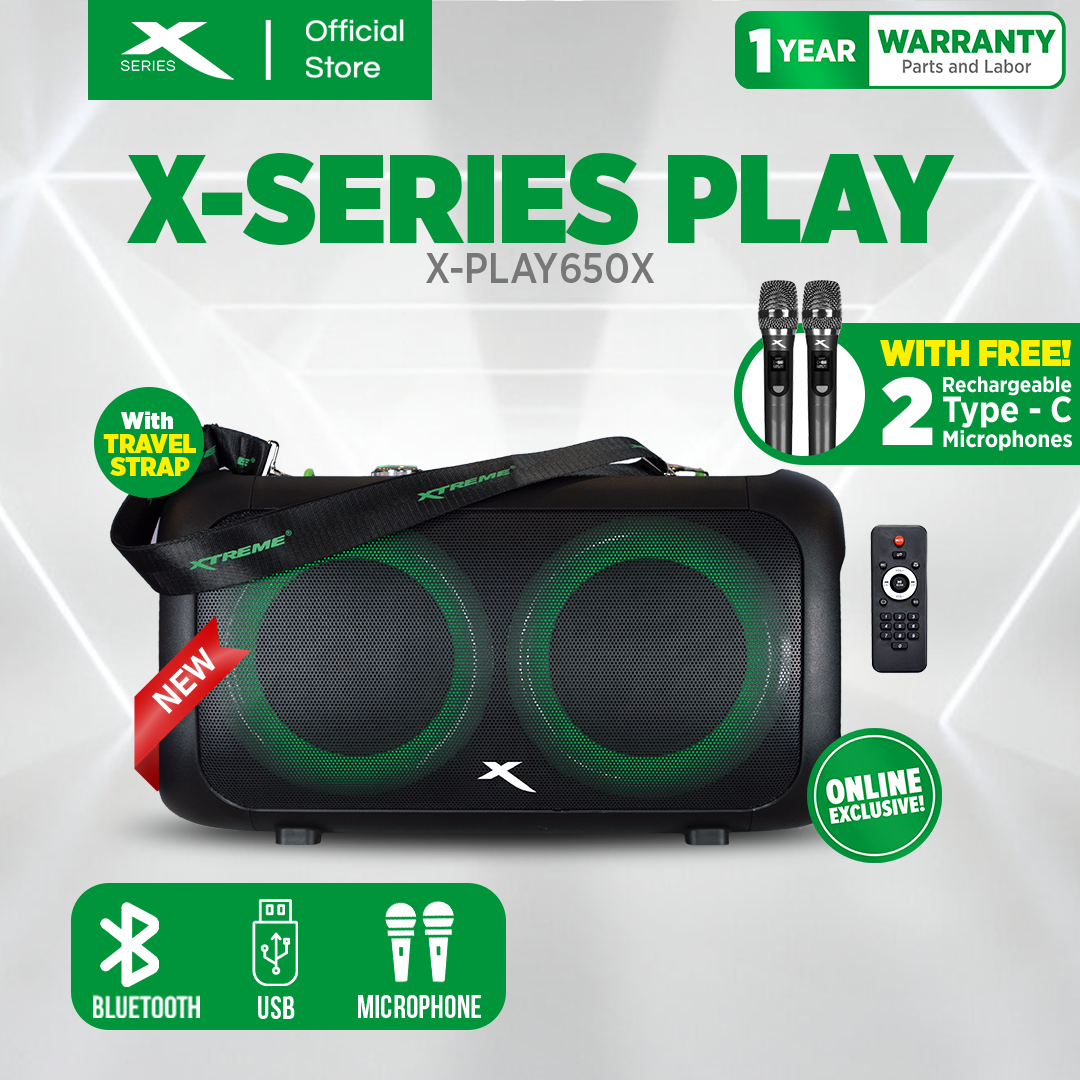 X-SERIES 700W Portable Speaker with 2 Wireless Microphone ,TF Card ,Aux Input and USB (X-PLAY650X)