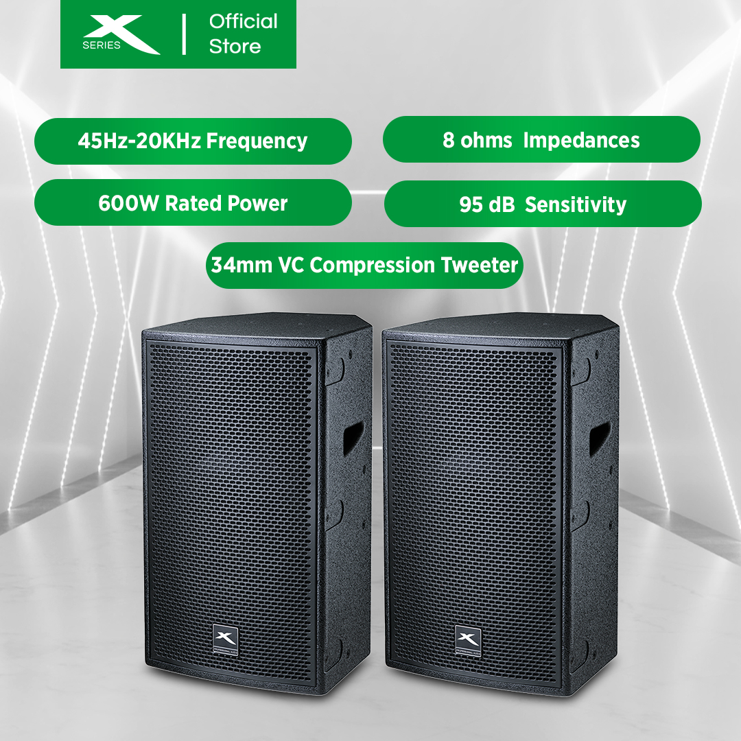 X-SERIES 600W Two Way Speaker 45Hz-20kHz Frequency Response Sensitivity Black (XPRO-12X)